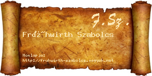 Frühwirth Szabolcs névjegykártya